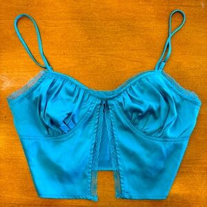 Cotton Candy LA green cropped cami top. Size small.